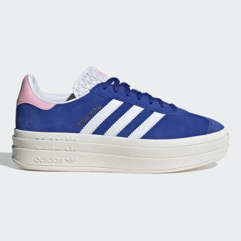 ADIDAS Platform Gazelle Sneaker in Blue, Pink & White